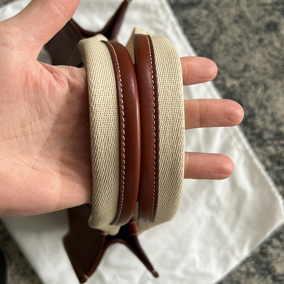 Chloe Brown Tote Bag with Cream Straps - Picture 13 of 16